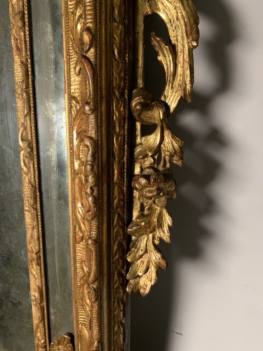 Grande specchiera in legno intagliato e dorato. Venezia, XVIII-XIX secolo.-photo-2