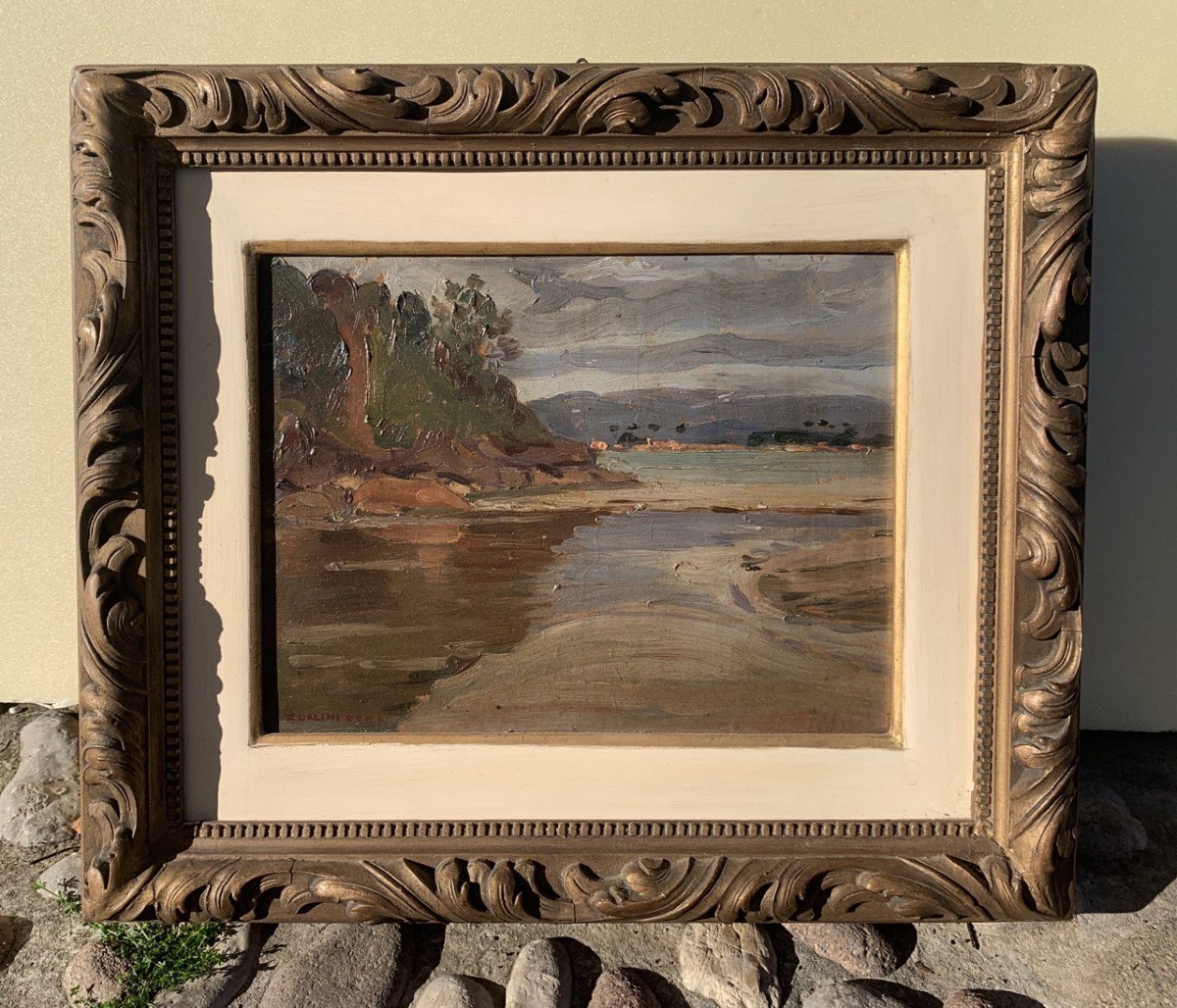 Ottone Zorlini (Treviso 1891 - San Paolo 1967) - Paesaggio con lago e montagne.-photo-4