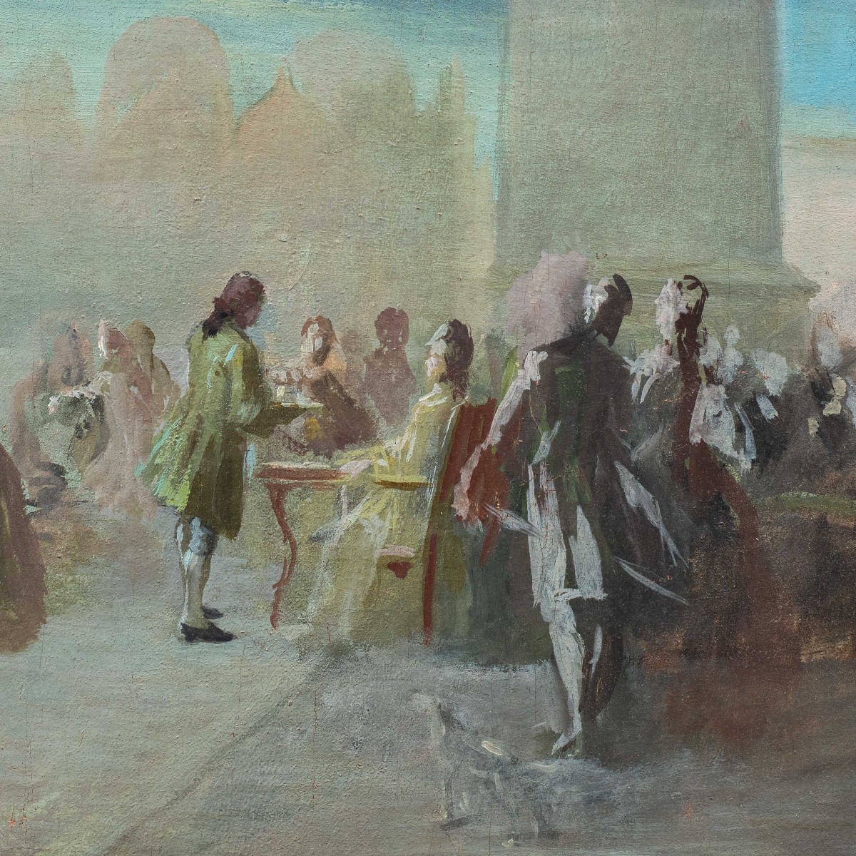 Pittore veneziano (inizi XX sec.) - Carnevale a Venezia in Piazza S. Marco.-photo-2