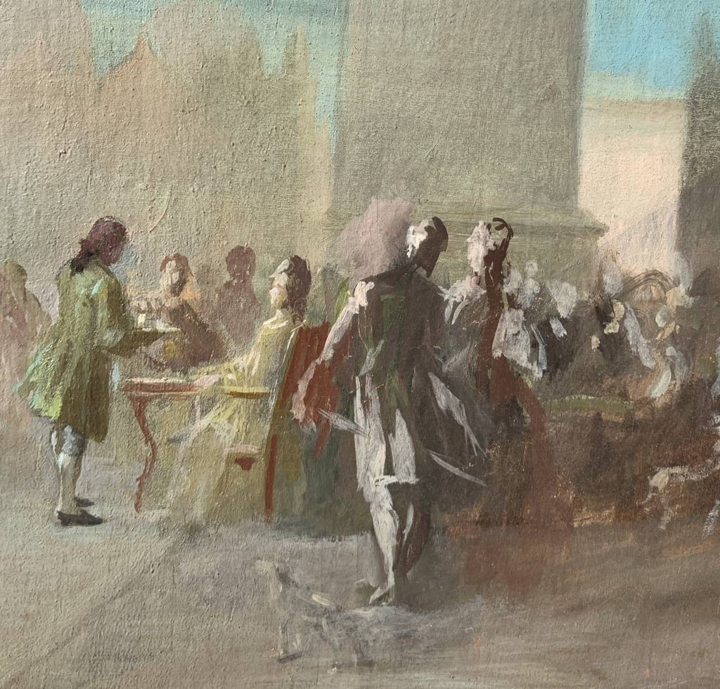 Pittore veneziano (inizi XX sec.) - Carnevale a Venezia in Piazza S. Marco.-photo-1