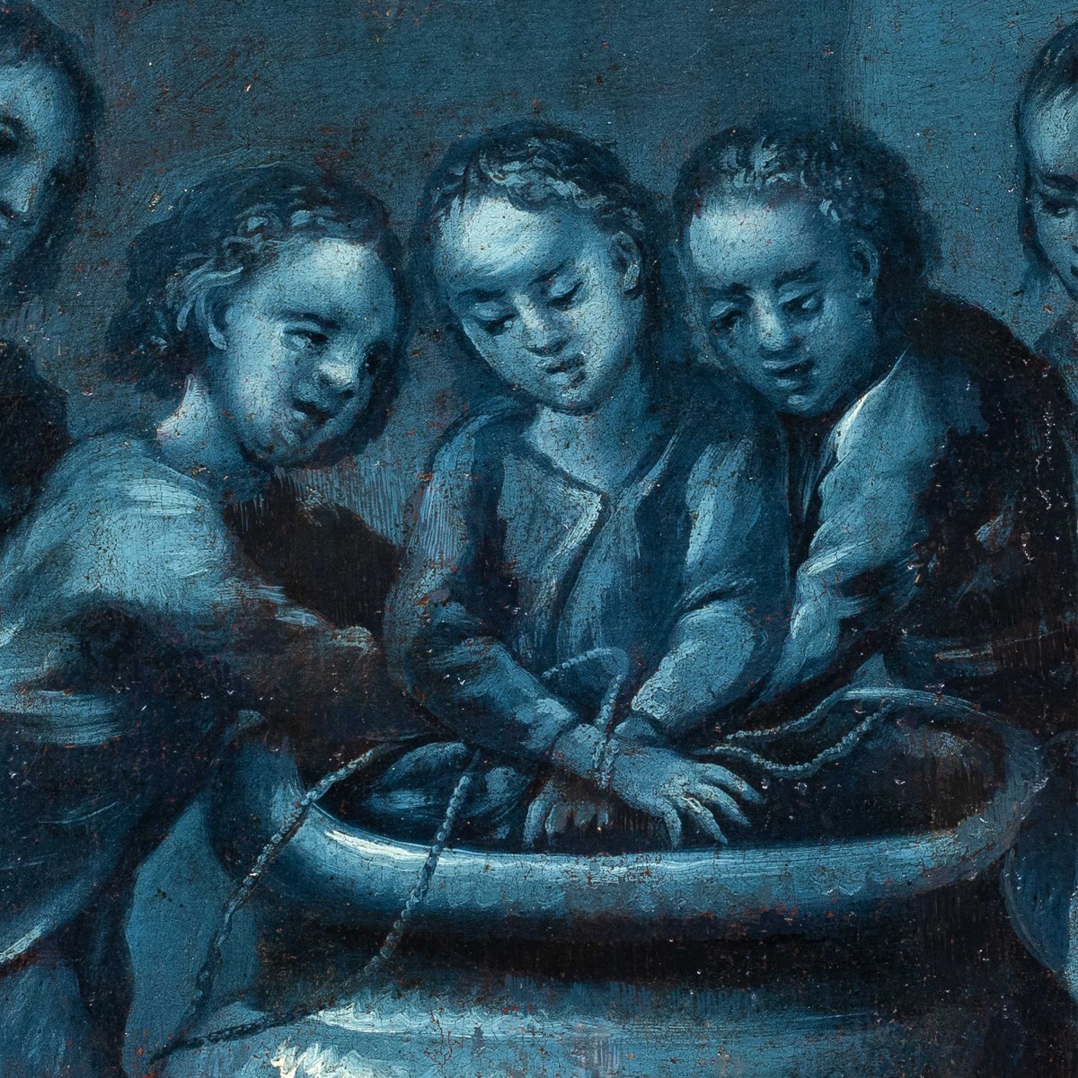 Pittore francese (XVIII sec.) - Giuseppe gettato dai fratelli nella cisterna.-photo-2