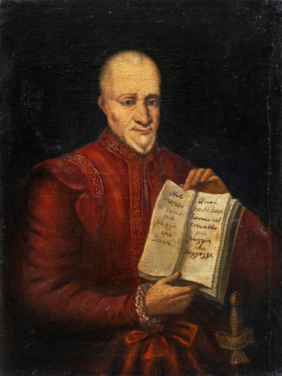 Pittore italiano (Seconda metà XVIII secolo) - Ritratto con aforismo di Nicolas Chamfort.