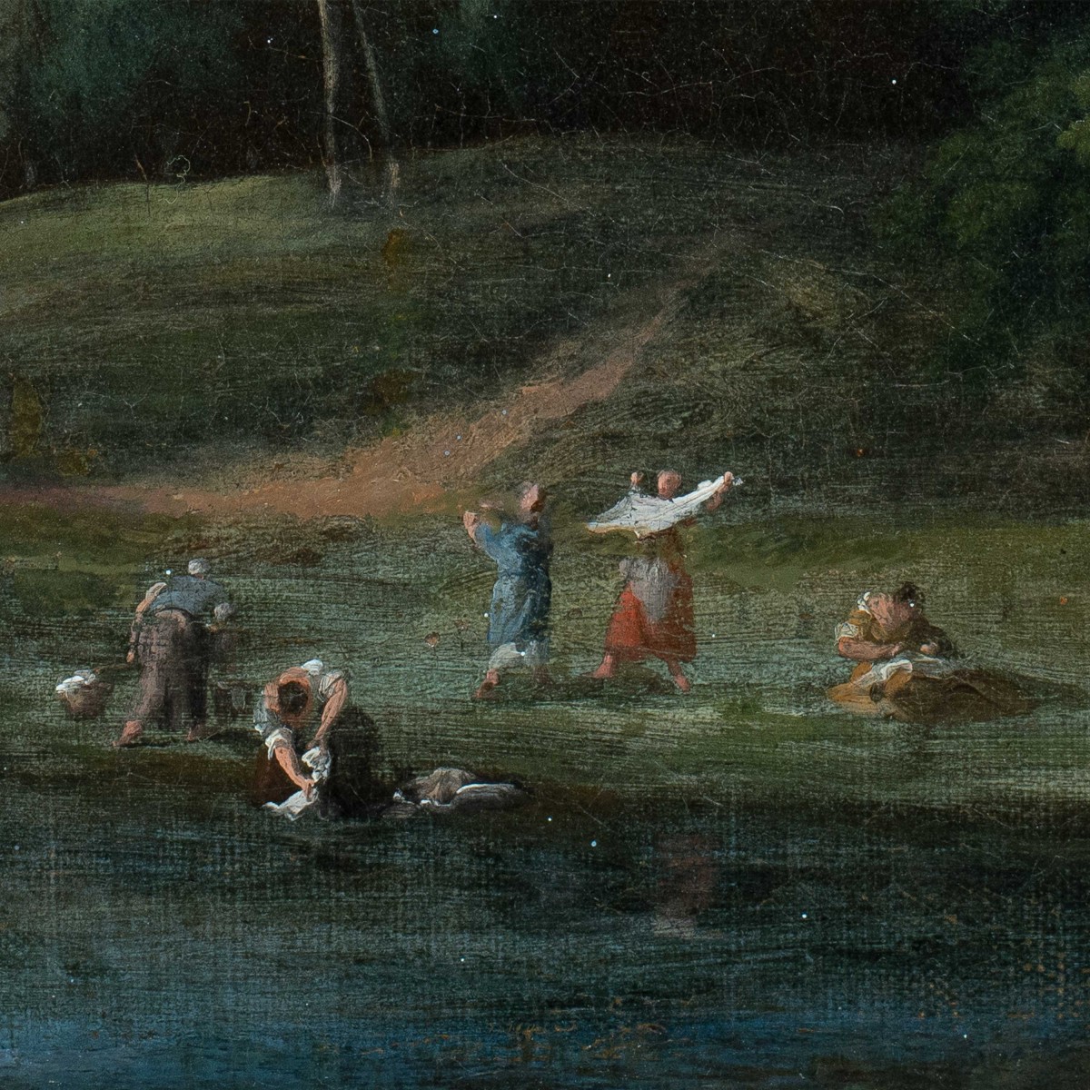 Marco Ricci (Belluno 1676 - Venezia 1730 - Paesaggio fluviale con lavandaie.-photo-4