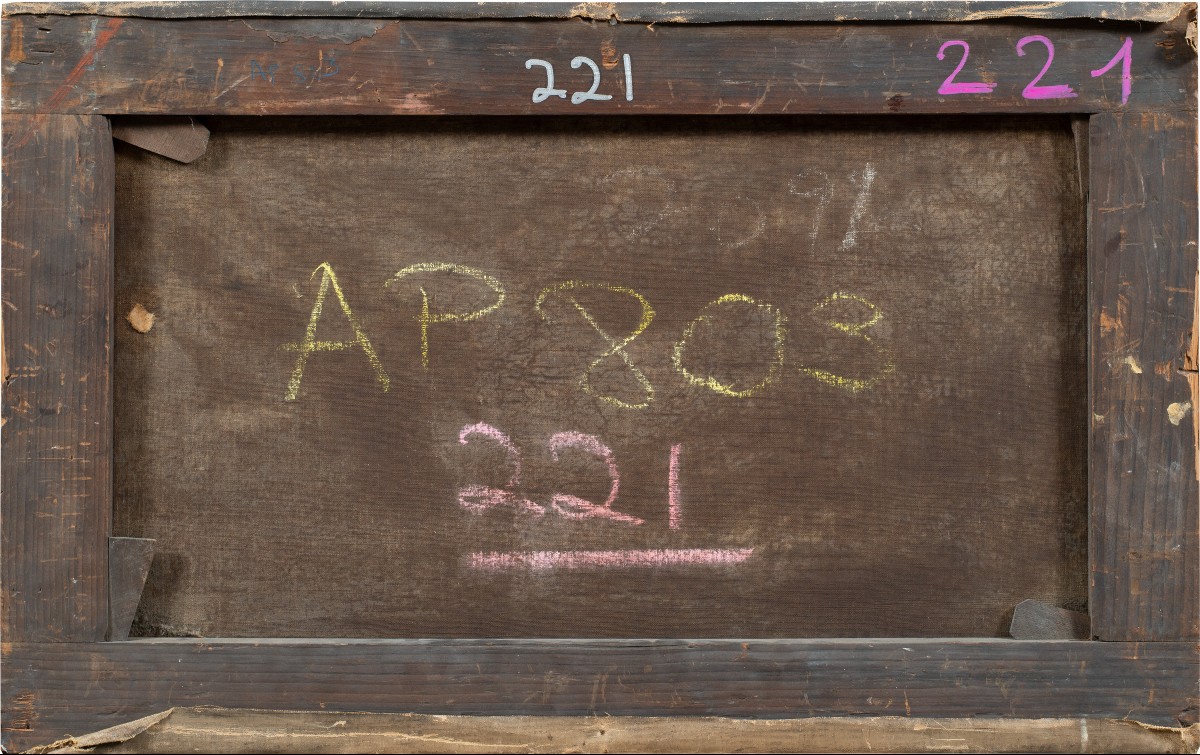 Pittore inglese (fine XIX sec.) - Paesaggio romantico pescatore al lago.-photo-4