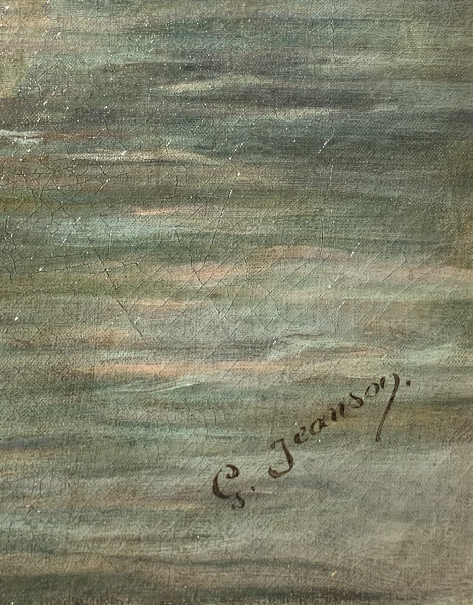 G. Jeanson (attivo a Venezia nel XIX sec.) - Venezia, veduta con personaggi in gondola.-photo-2