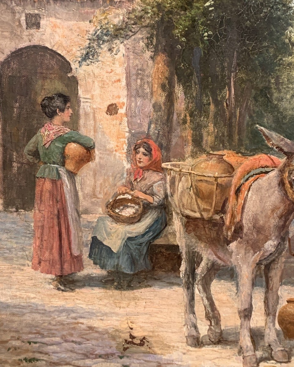 Arthur Trevor Haddon (Londra 1864 – Cambridge 1941) - Venezia, gruppo di giovani alla fontana.-photo-2