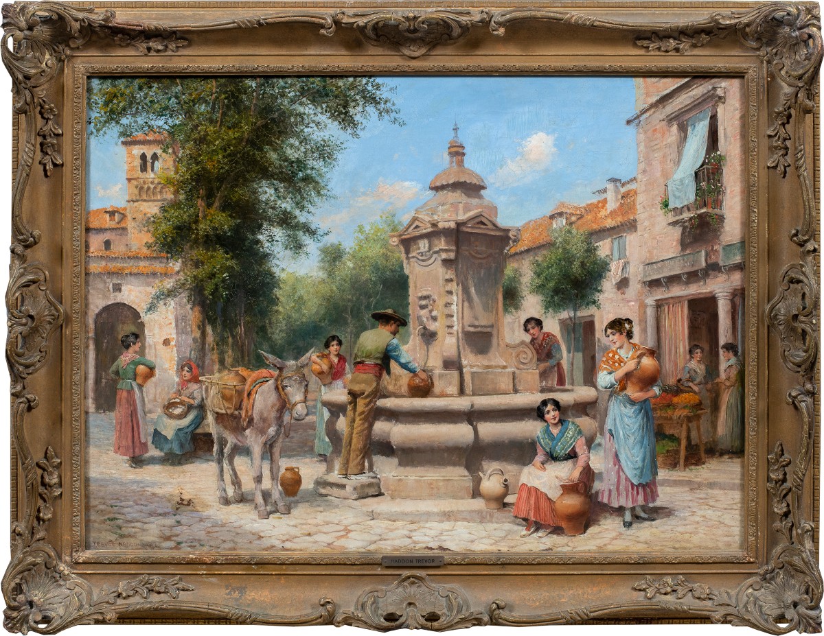 Arthur Trevor Haddon (Londra 1864 – Cambridge 1941) - Venezia, gruppo di giovani alla fontana.