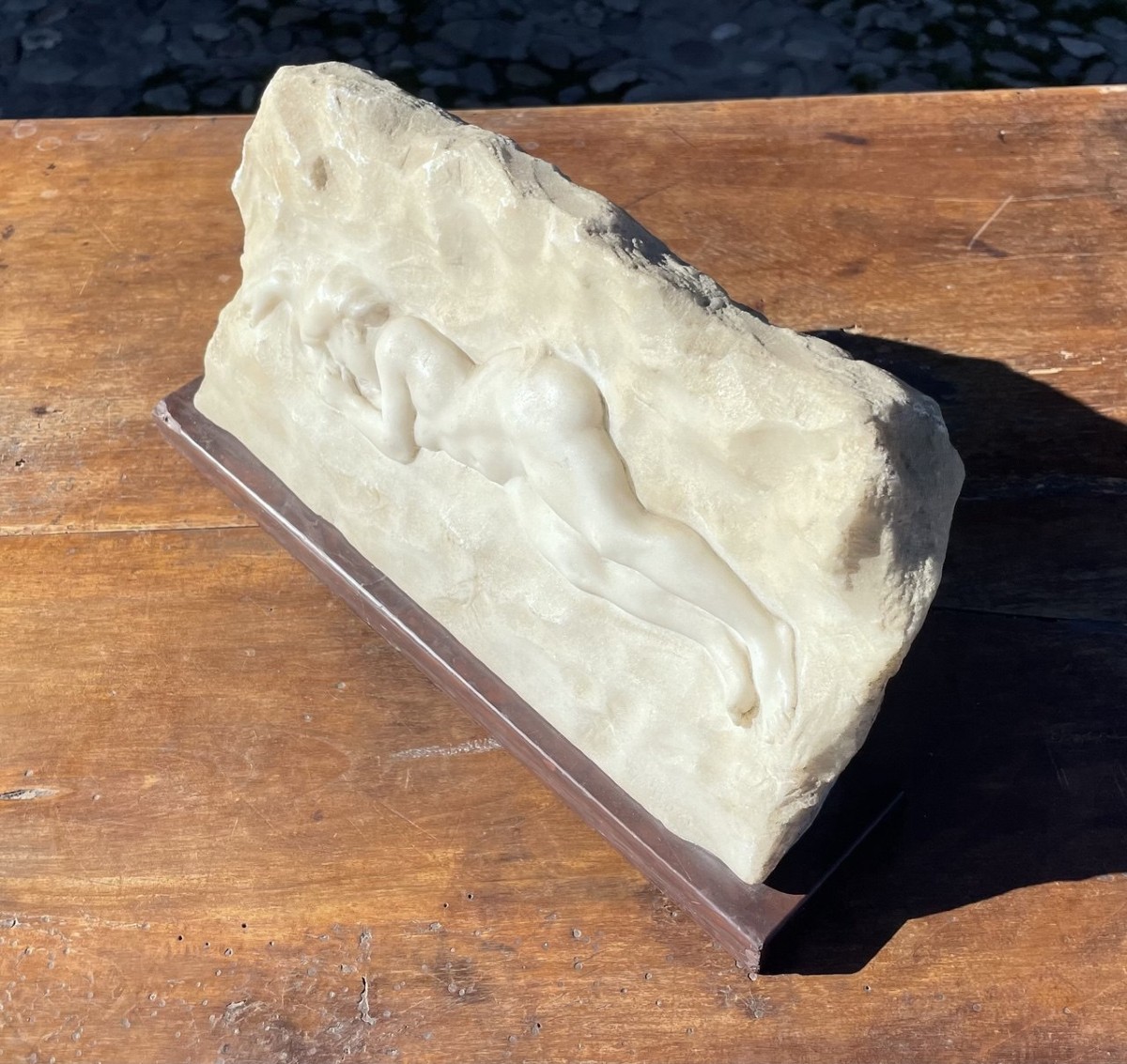 Scultura bassorilievo in marmo - Nudo di donna. Italia, inizi XX secolo.-photo-1
