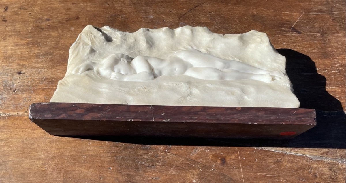 Scultura bassorilievo in marmo - Nudo di donna. Italia, inizi XX secolo.-photo-3