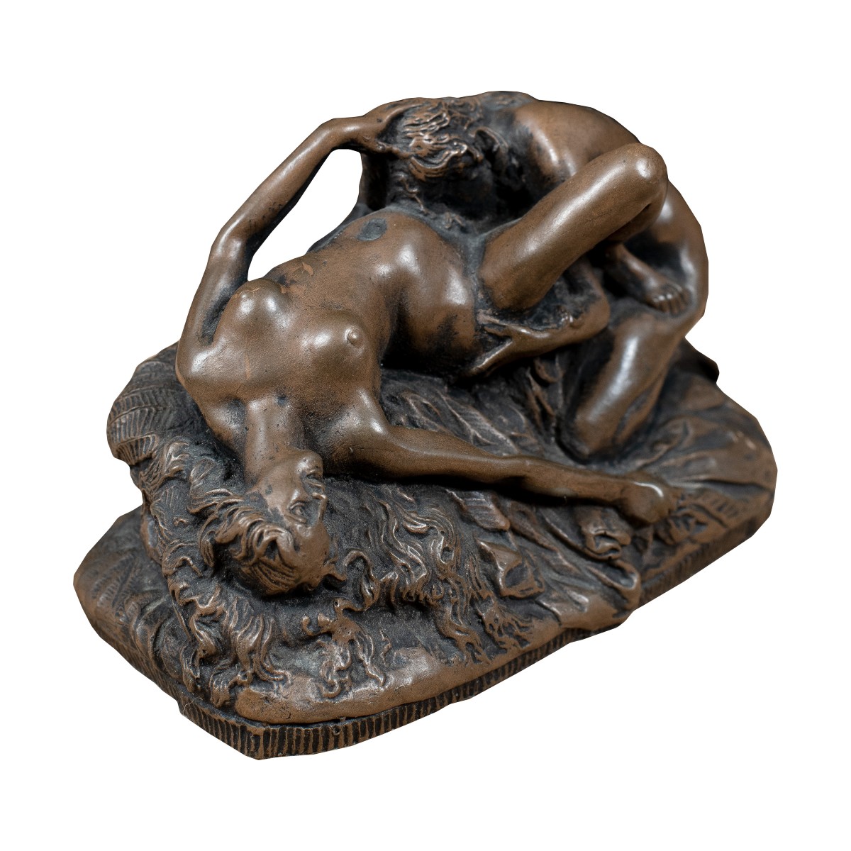 Sculturina in bronzo patinato - Scena erotica. J. M. Lambeaux (1852-1908).-photo-2