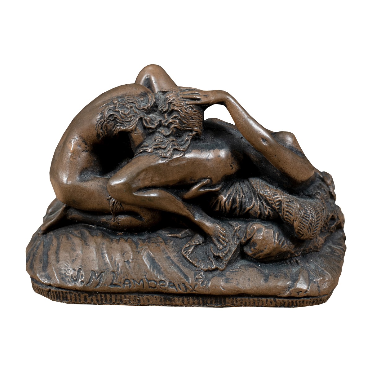 Sculturina in bronzo patinato - Scena erotica. J. M. Lambeaux (1852-1908).-photo-4