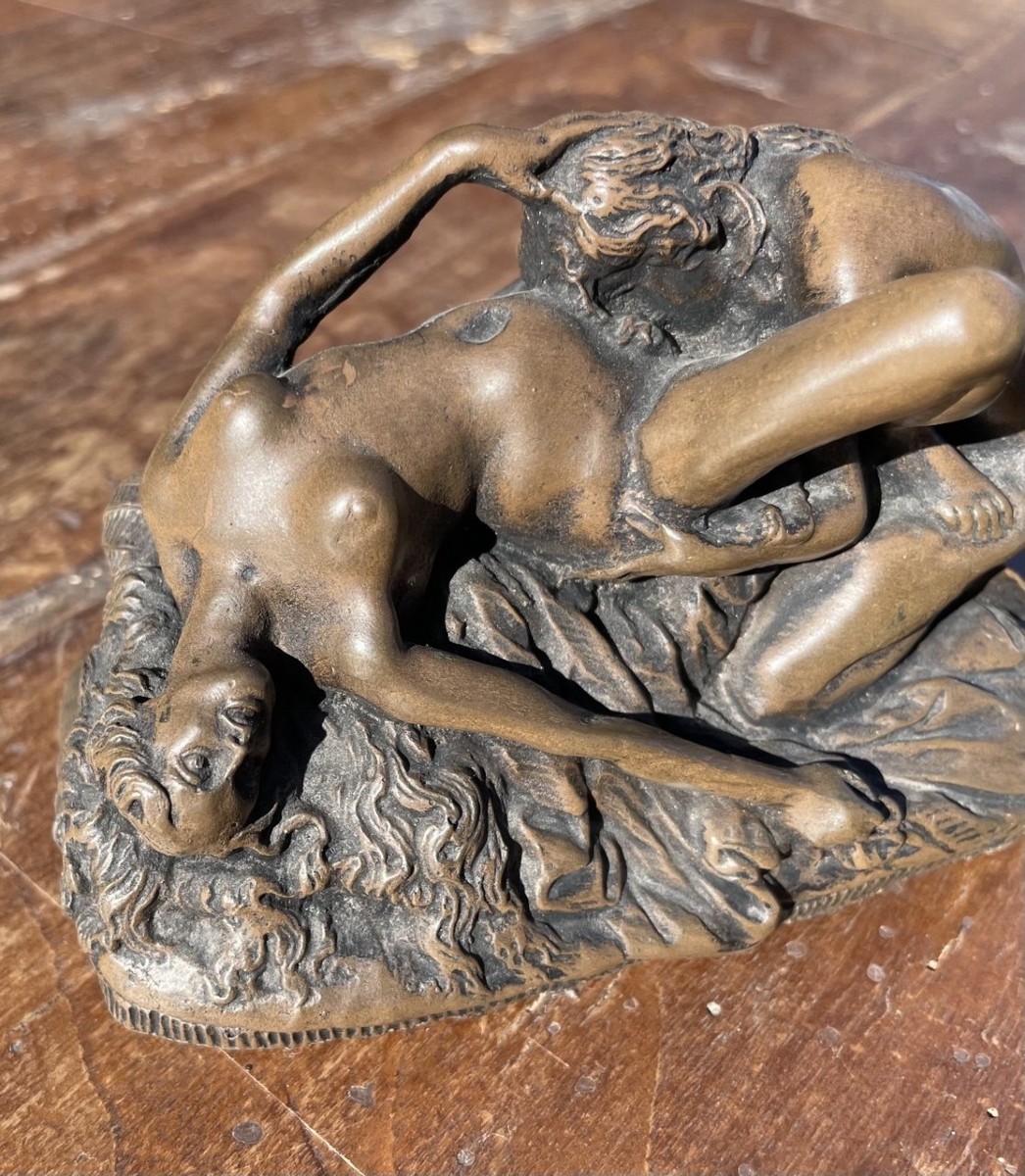 Sculturina in bronzo patinato - Scena erotica. J. M. Lambeaux (1852-1908).-photo-4
