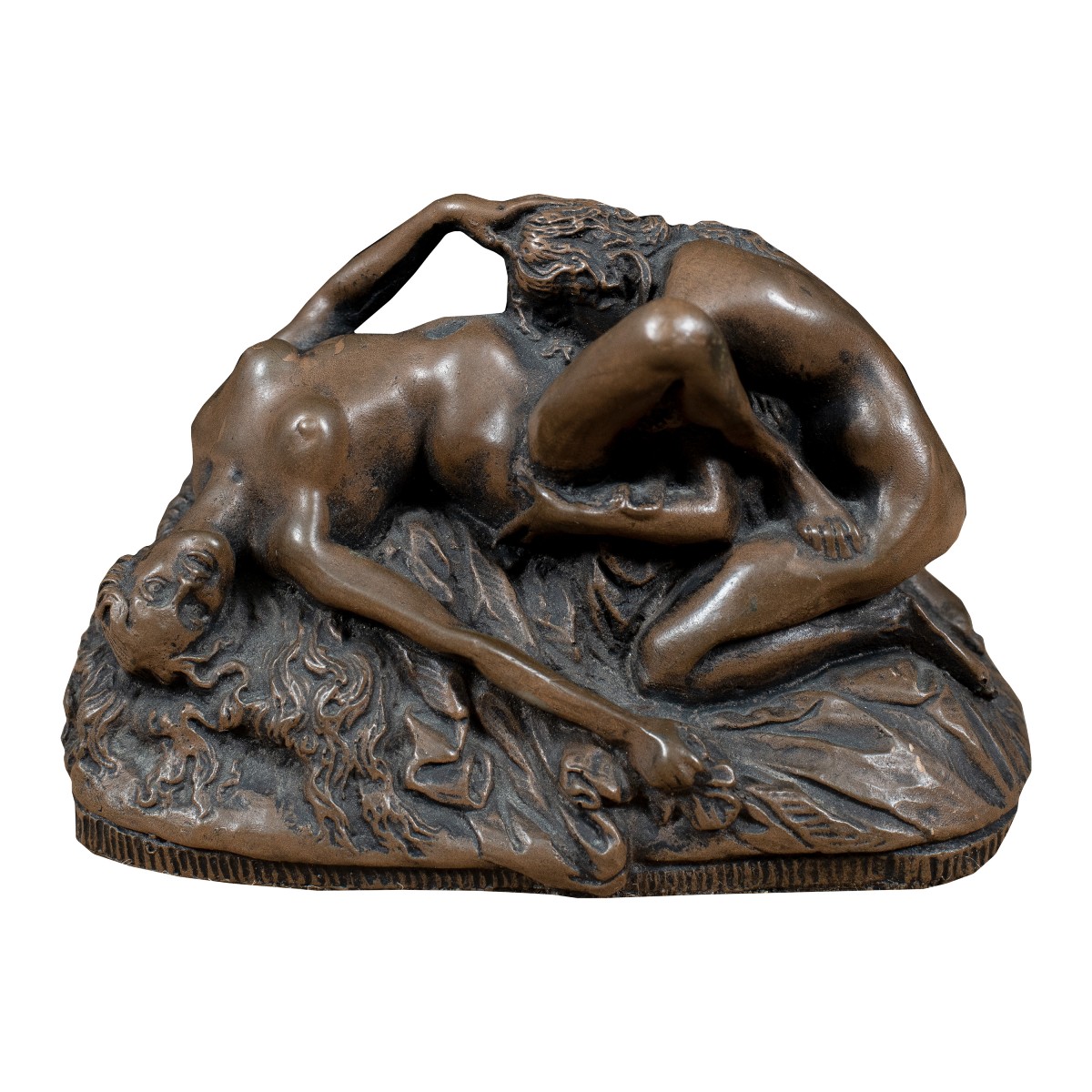 Sculturina in bronzo patinato - Scena erotica. J. M. Lambeaux (1852-1908).