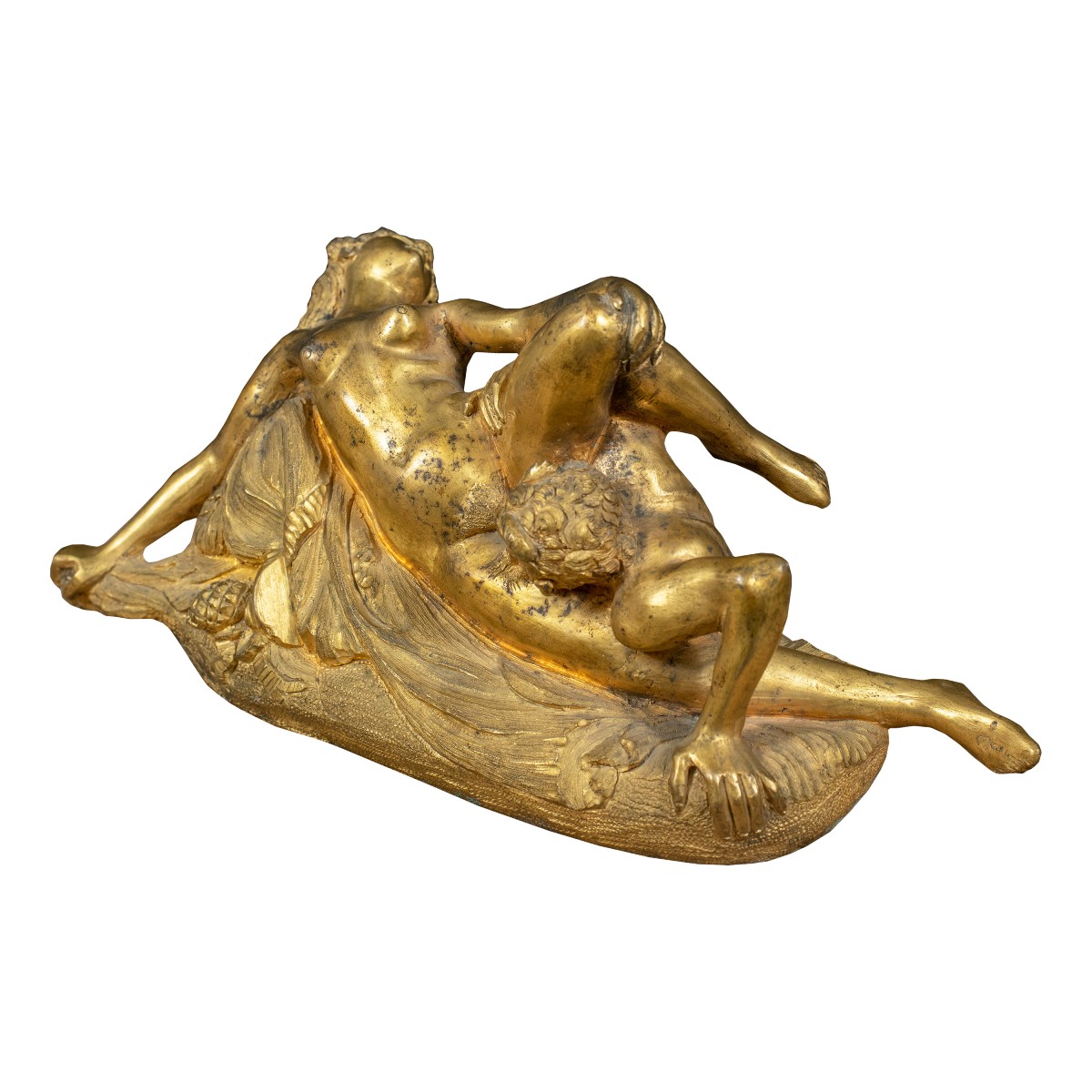 Sculturina in bronzo dorato - Scena erotica. Francia, fine XIX secolo.-photo-2