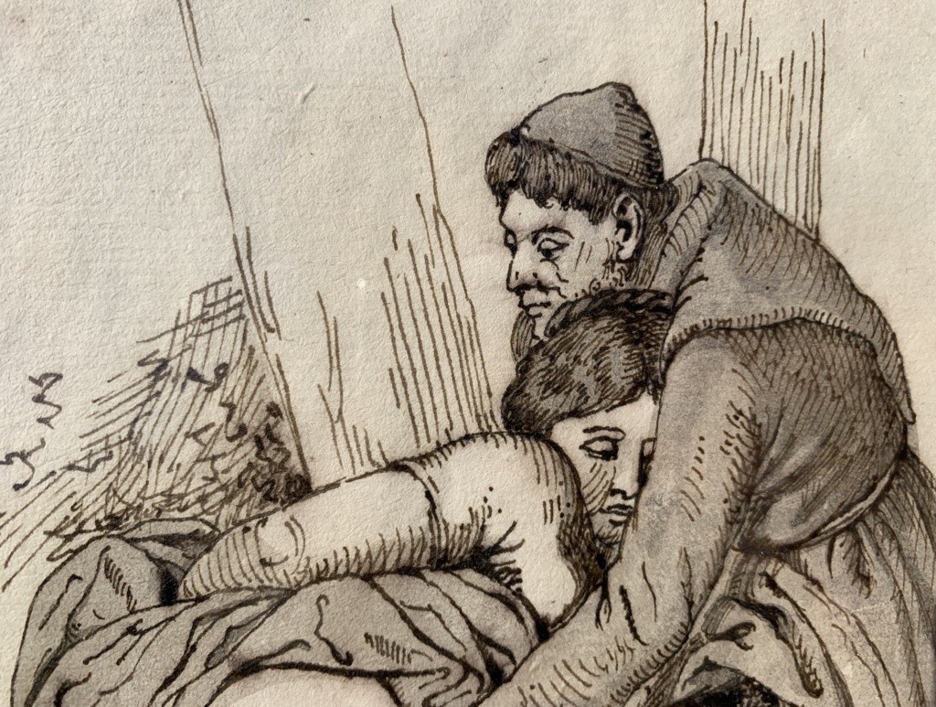 Pittore francese (XIX sec.) - Scena erotica.-photo-4