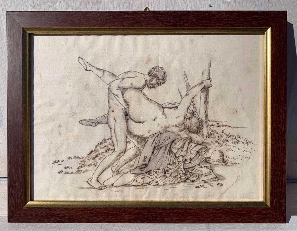 Pittore francese (XIX sec.) - Scena erotica.-photo-4