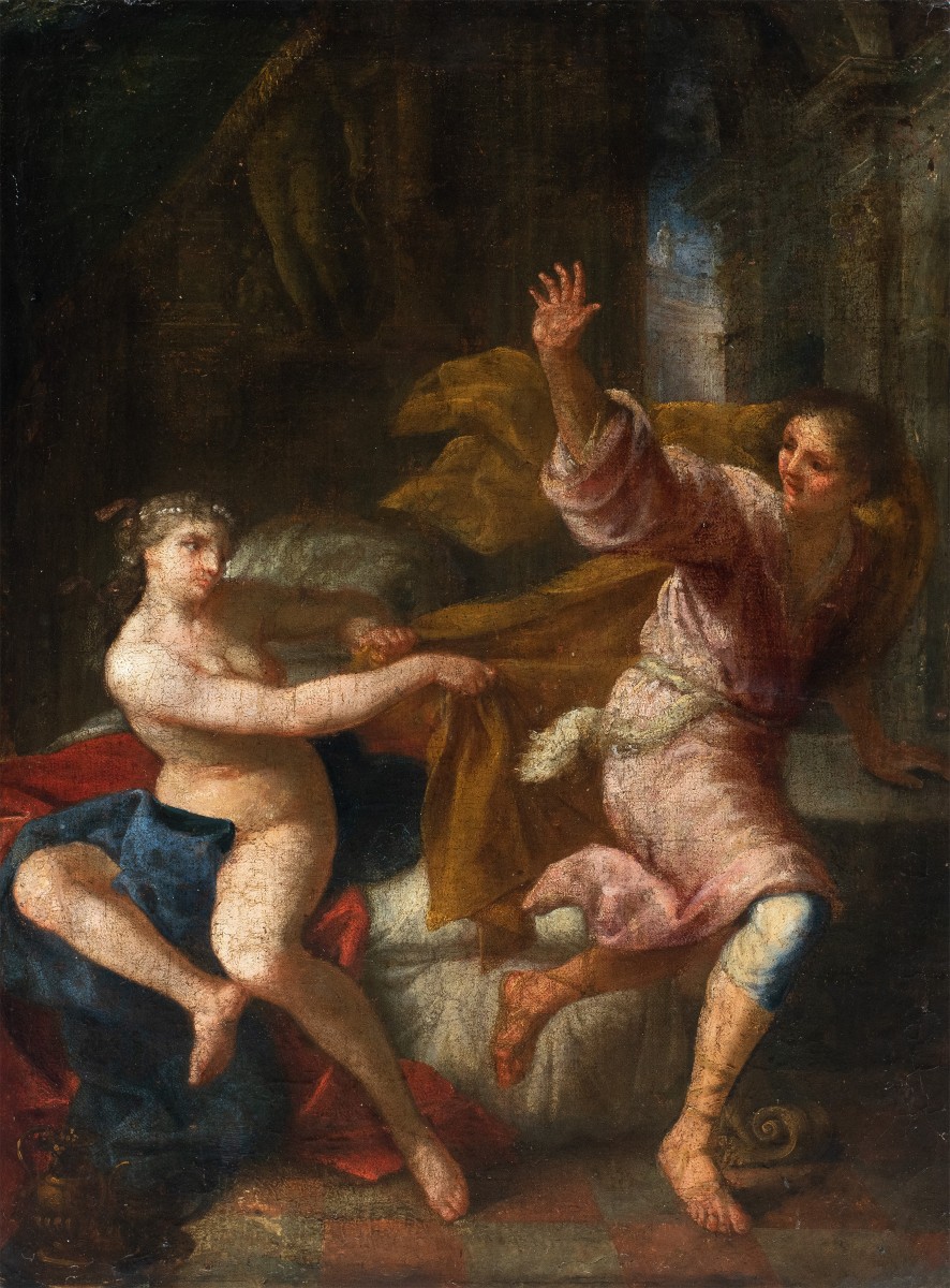 Pittore napoletano (XVII sec.) - Giuseppe e la moglie di Putifarre.