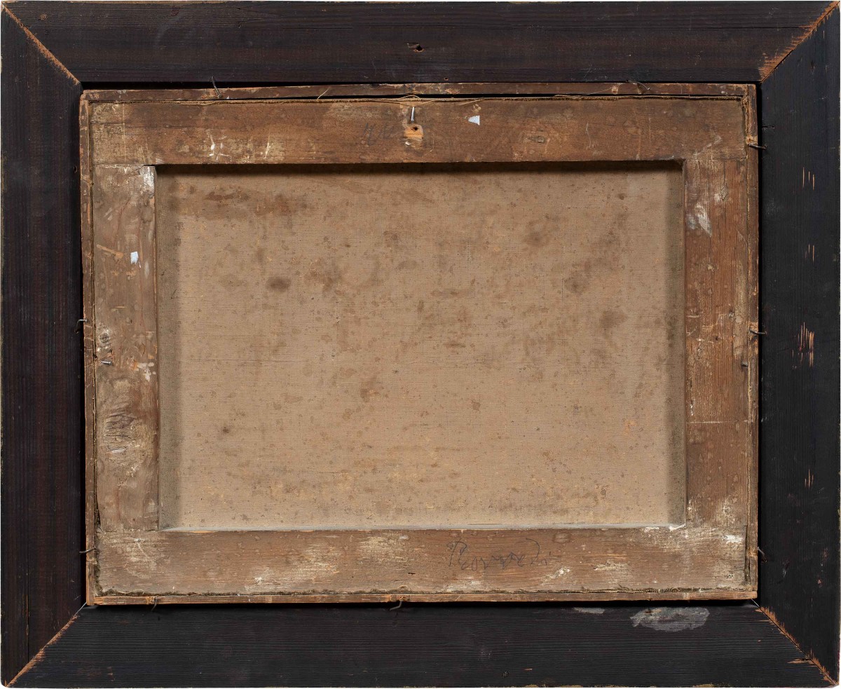 Pittore orientalista (XIX sec.) - Paesaggio con viandanti rovine e piramide. -photo-3