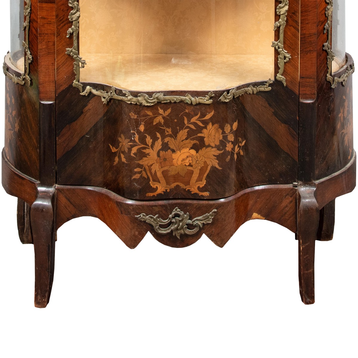 Vetrina impiallacciata in legni vari. Francia, fine XIX secolo. -photo-4