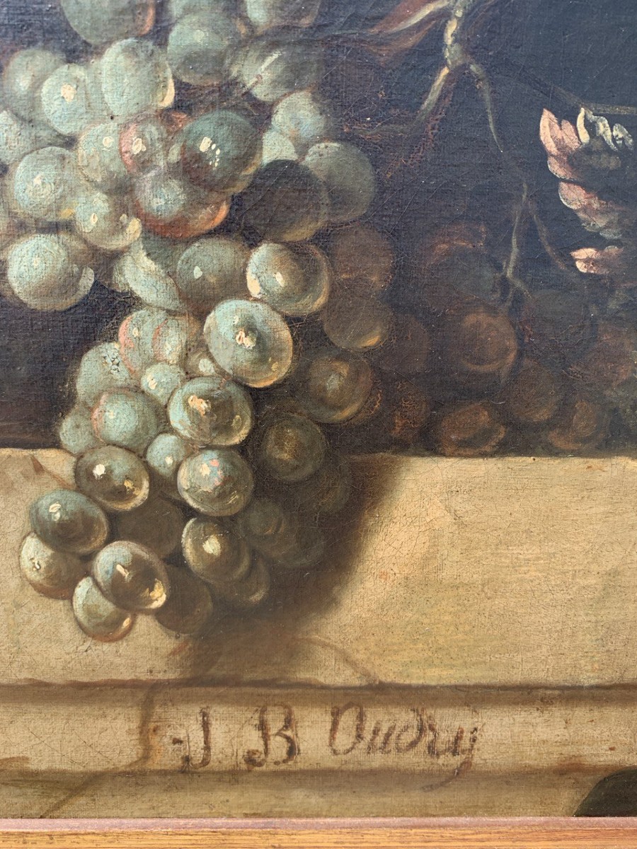 Jean-Baptiste Oudry (Parigi 1686 - Beauvais 1755) cerchia di - Architettura con natura morta.-photo-2