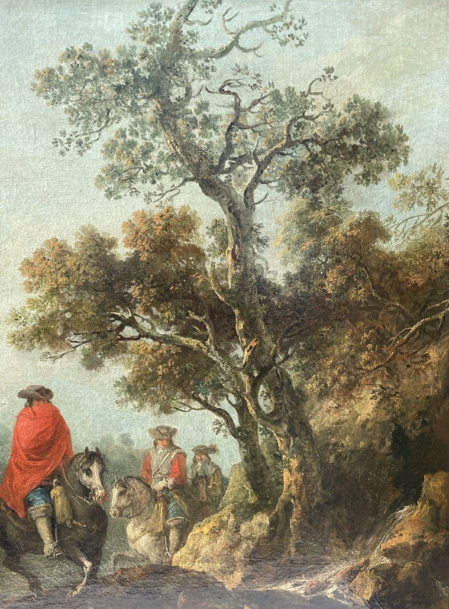 Francesco Zuccarelli (Pitigliano 1702 – Firenze 1788) - Paesaggio fluviale con cavalieri.-photo-1