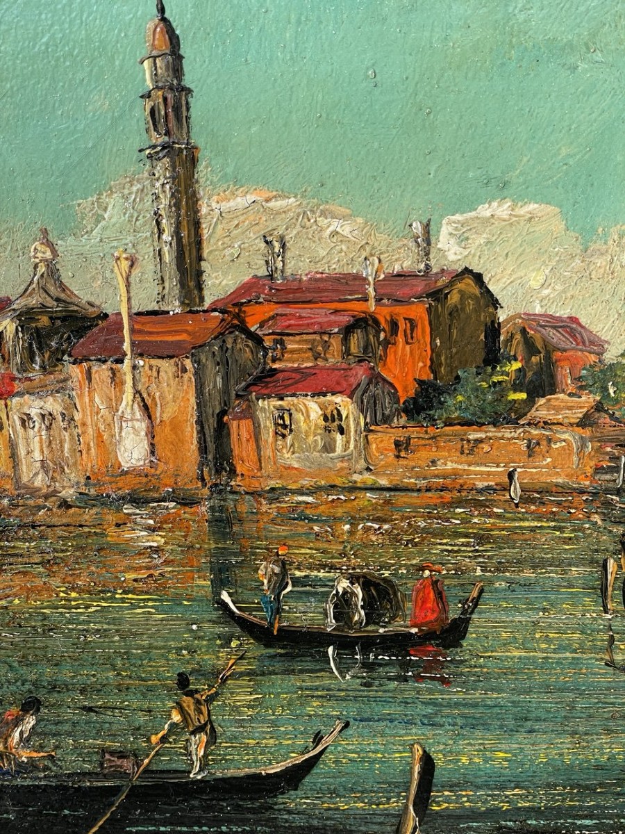 Pittore veneziano (XIX-XX secolo) — Venezia, veduta dell'Isola di San Michele.-photo-1