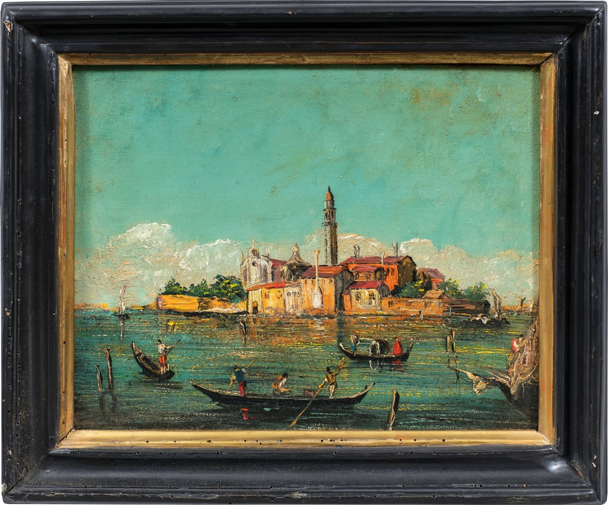 Pittore veneziano (XIX-XX secolo) — Venezia, veduta dell'Isola di San Michele.