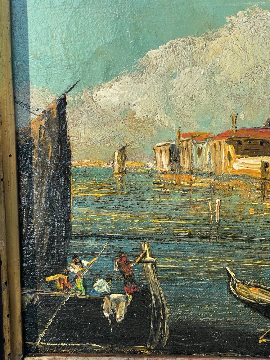 Pittore veneziano (XIX-XX secolo) — Venezia, veduta dell'Isola di San Cristoforo della Pace. -photo-2