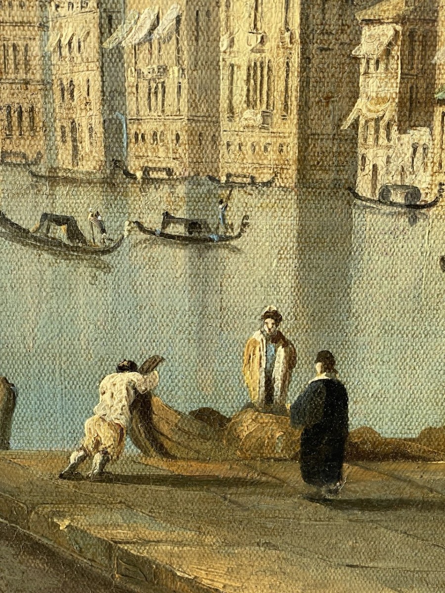 Pittore veneziano (XVIII-XIX) - Venezia, veduta del Canal Grande con il Palazzo dei Camerlenghi-photo-2