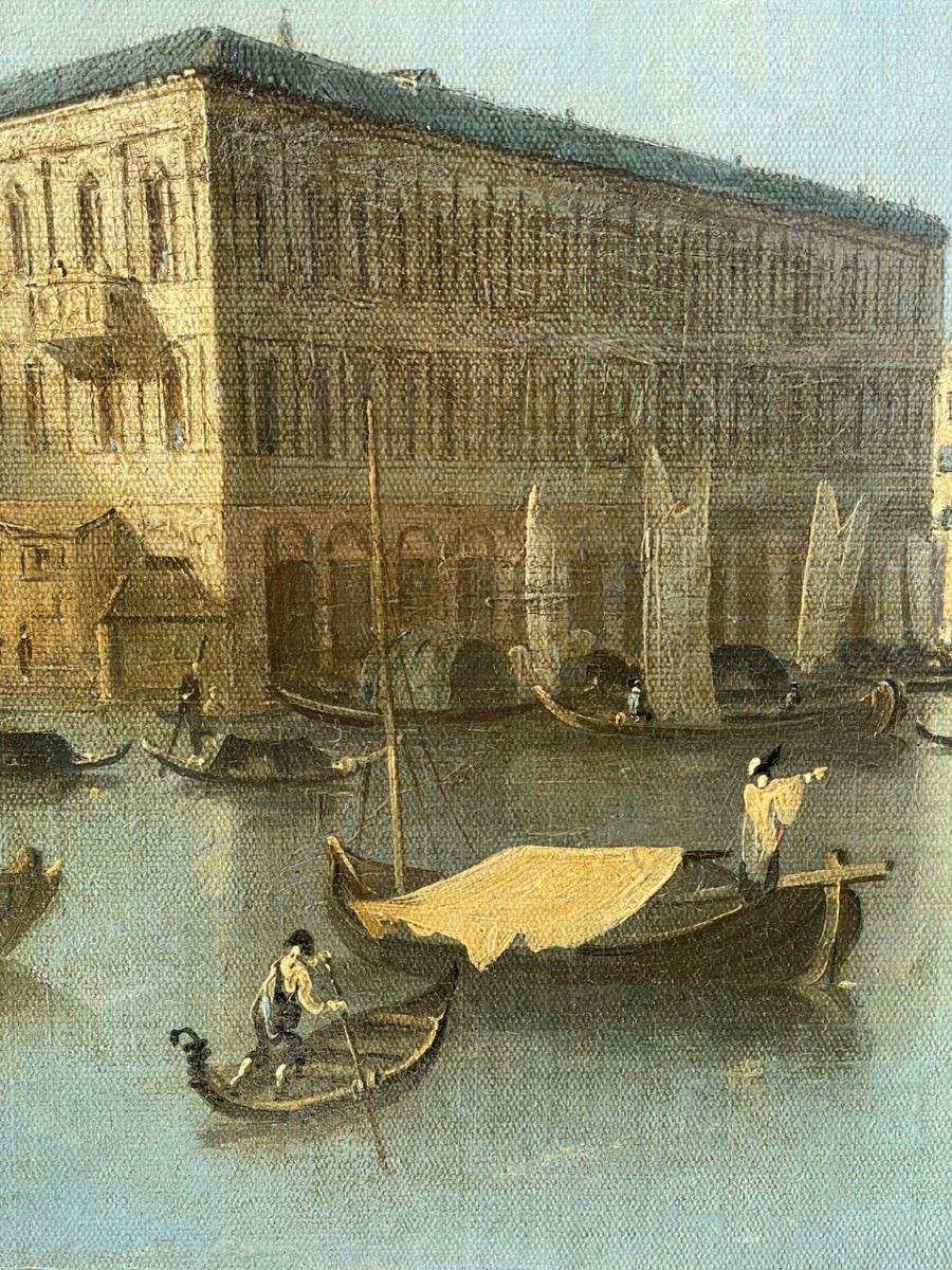Pittore veneziano (XVIII-XIX) - Venezia, veduta del Canal Grande con il Palazzo dei Camerlenghi-photo-3