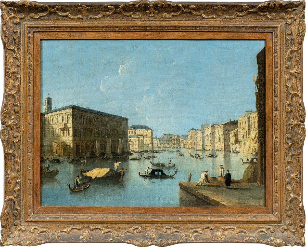 Pittore veneziano (XVIII-XIX) - Venezia, veduta del Canal Grande con il Palazzo dei Camerlenghi