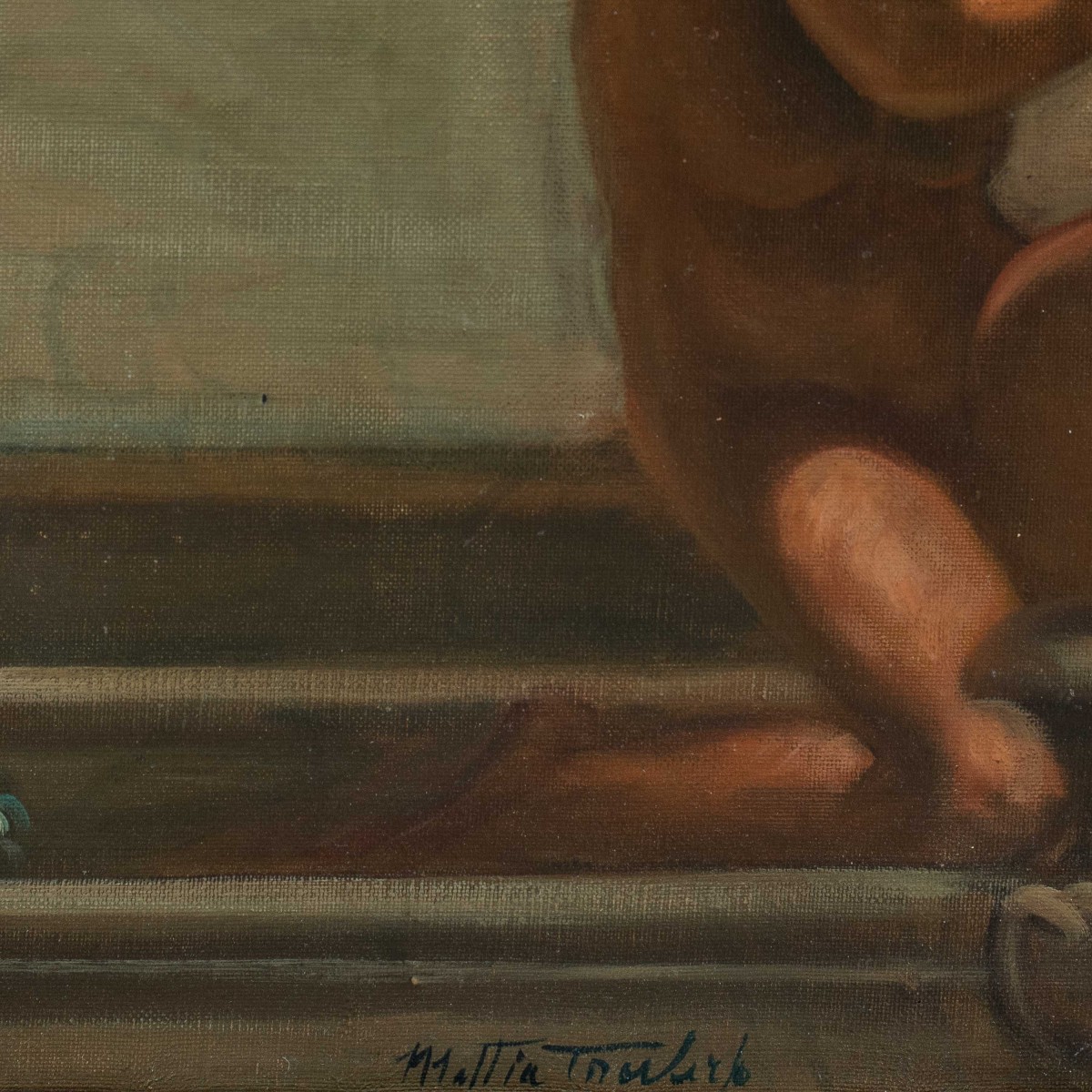 Mattia Traverso (Genova 1885 - Genova 1956) - Grande scena di banchetto con putti e ninfe. -photo-3