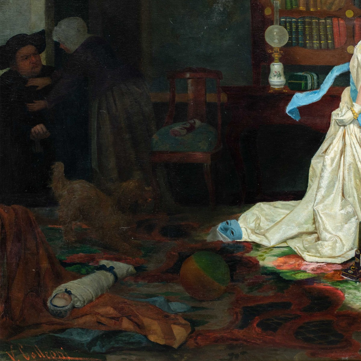 Vincenzo Colleoni (Attivo a Venezia nella seconda metà del XIX sec.) - Scena di interno.-photo-4