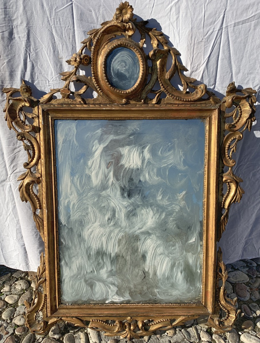 Specchiera in legno intagliato e dorato. Venezia, seconda metà XVIII secolo.-photo-4