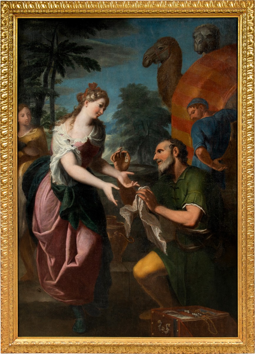 Gregorio Lazzarini (Venezia 1655 - Villabona Veronese 1730) - Rebecca ed Eleazaro al pozzo.