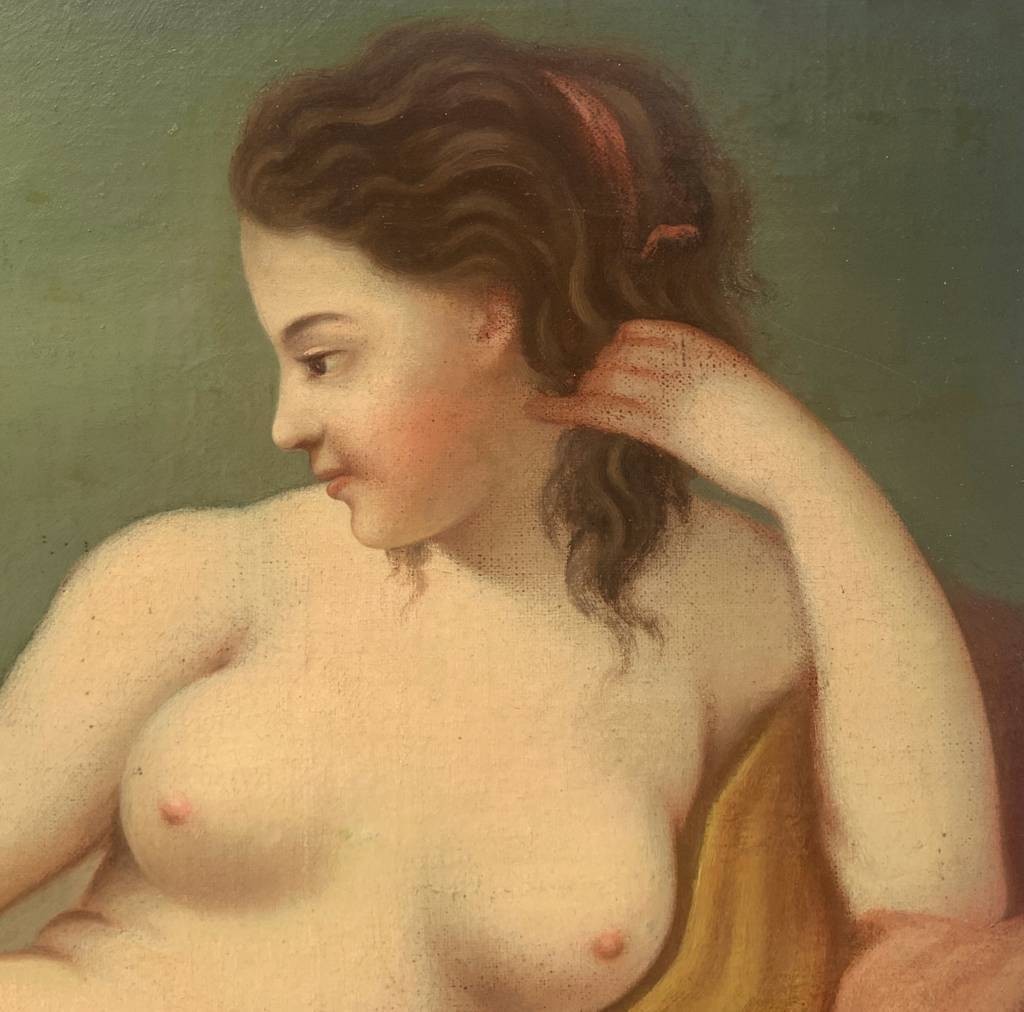 Pittore francese (XVIII-XIX sec.) - Figura femminile distesa.-photo-4