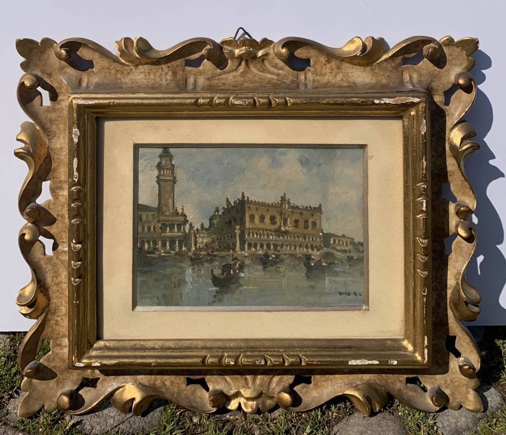 Giovanni Riva (Torino 1890 - Torino 1973) - Venezia, veduta del bacino di San Marco.-photo-4
