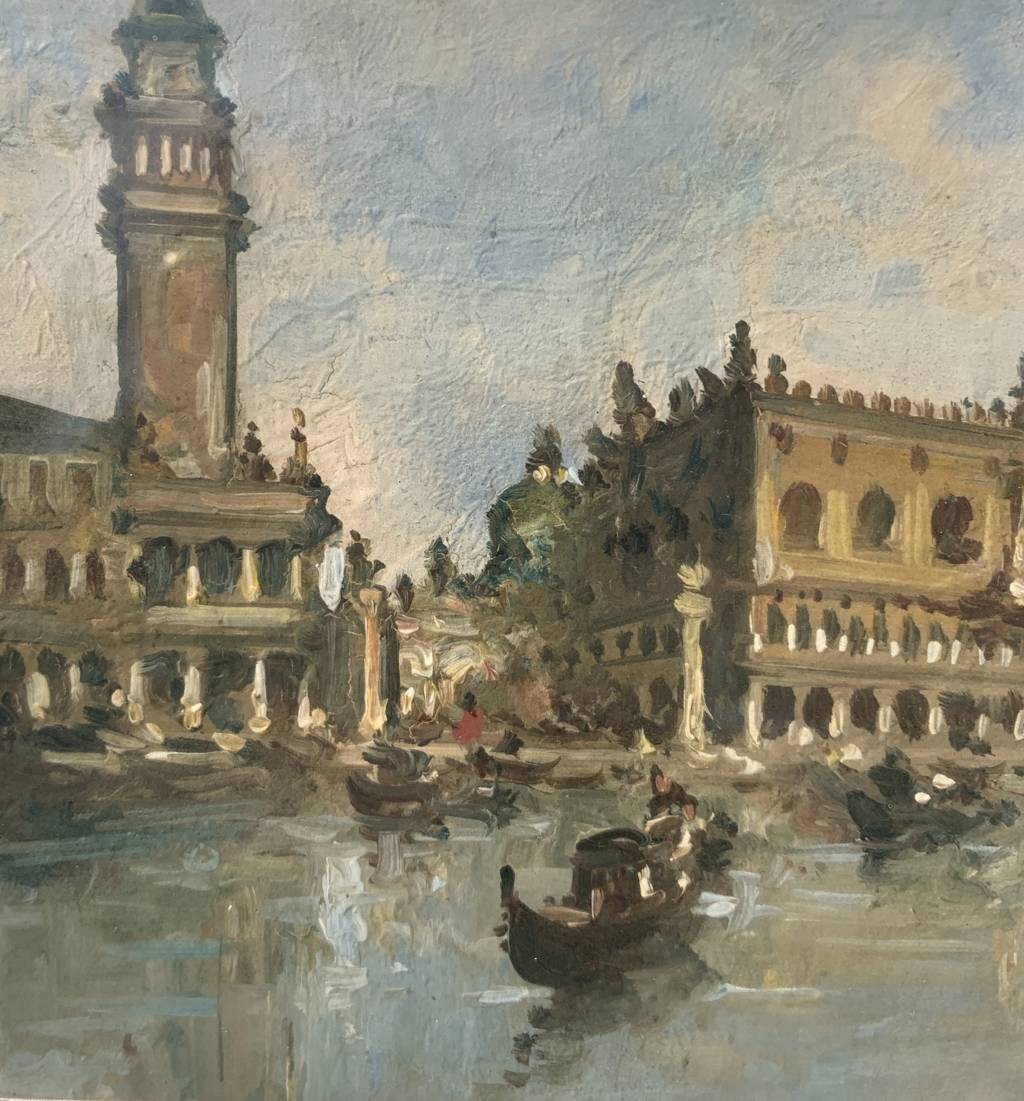 Giovanni Riva (Torino 1890 - Torino 1973) - Venezia, veduta del bacino di San Marco.-photo-1