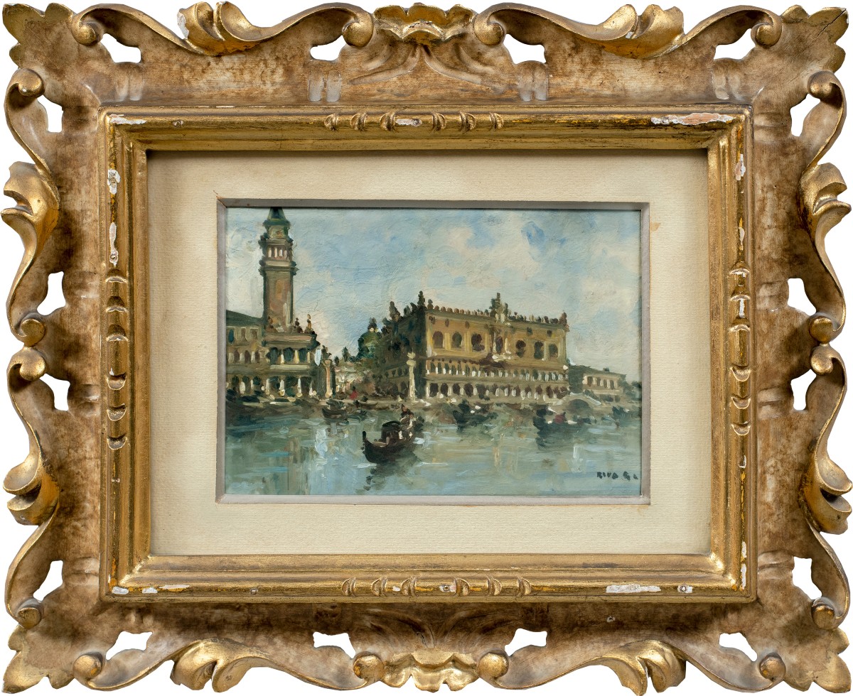 Giovanni Riva (Torino 1890 - Torino 1973) - Venezia, veduta del bacino di San Marco.