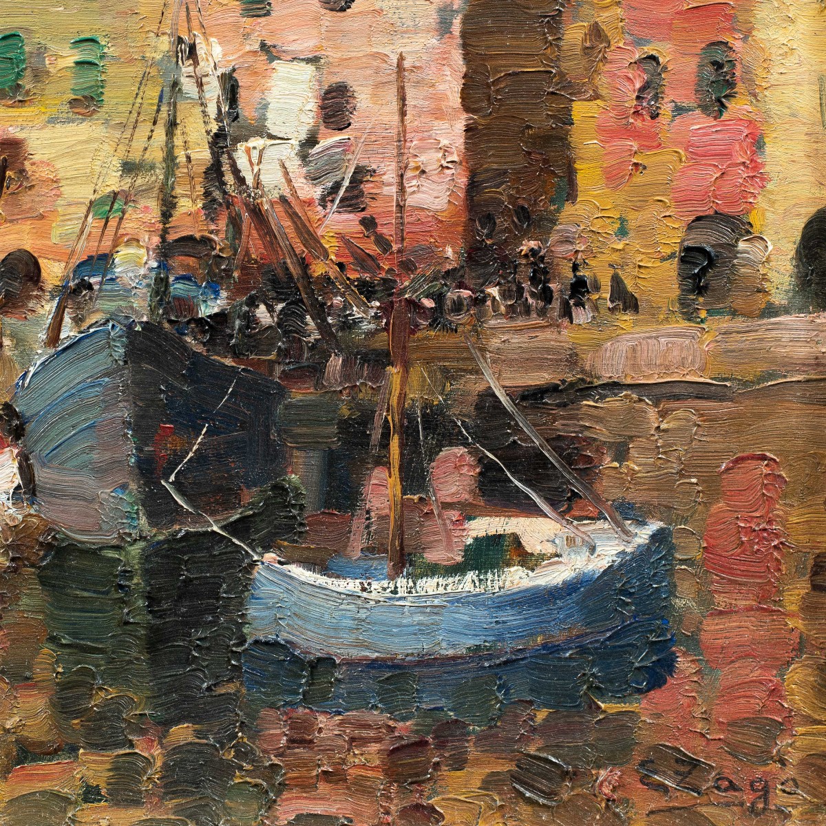 Erma Zago (Bovolone 1880 - Milano 1942) - Il porto di Genova.-photo-2