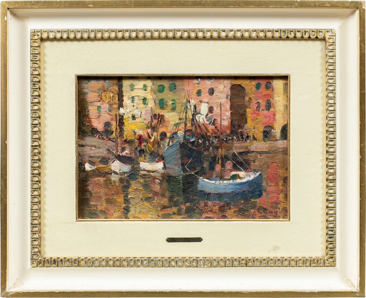 Erma Zago (Bovolone 1880 - Milano 1942) - Il porto di Genova.