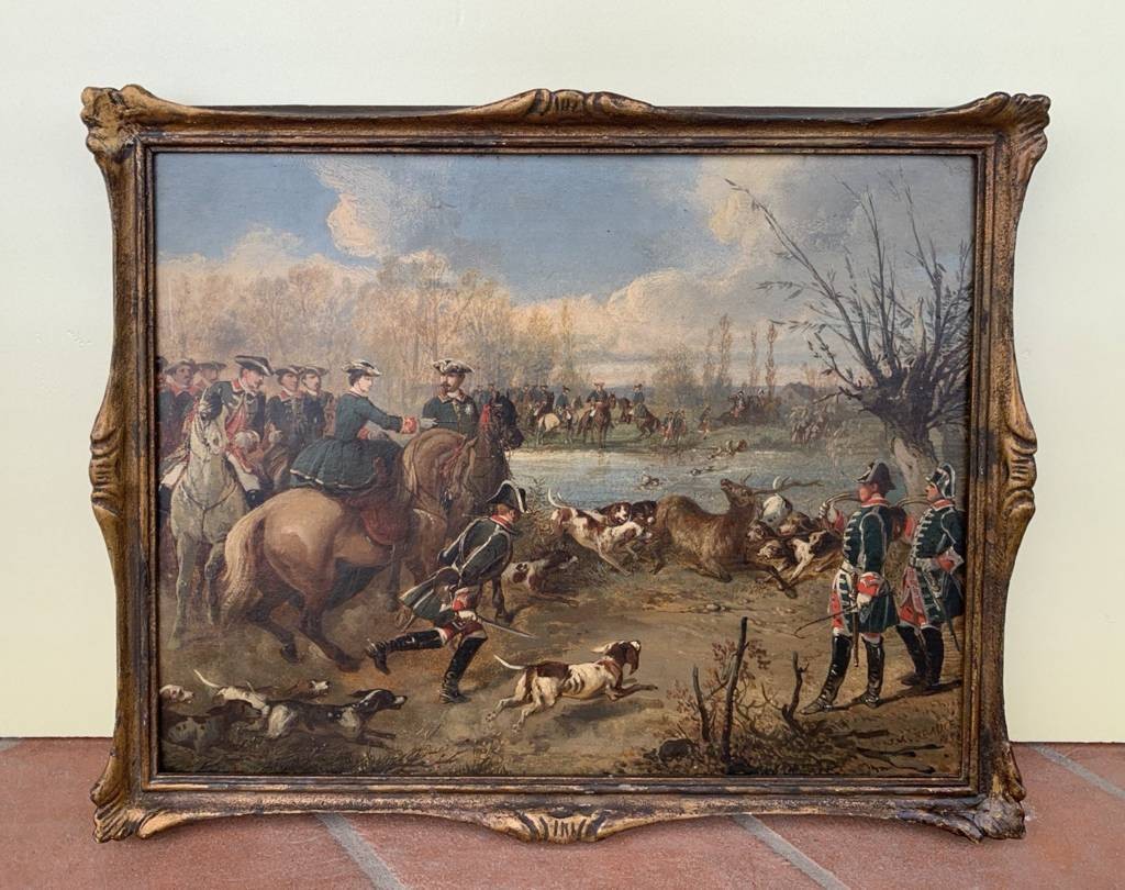 Jean-Adolphe Beaucé (Parigi 1818 - Parigi 1875) - Caccia al cervo.-photo-4