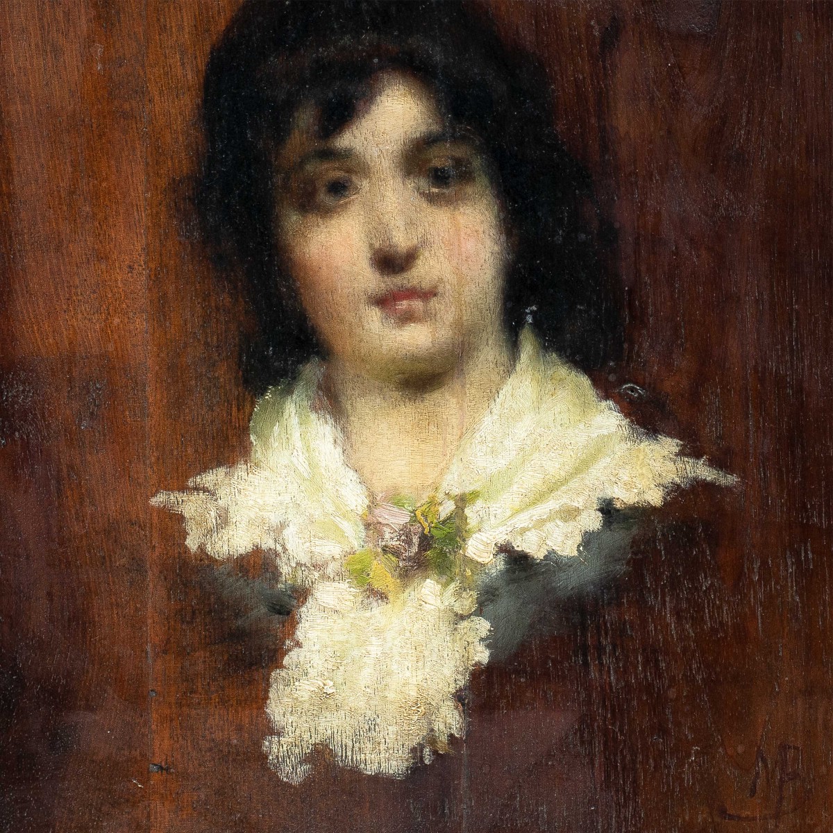 Attribuito a Mosè Bianchi (Monza 1840 - Monza 1904) - Ritratto di fanciulla.-photo-2