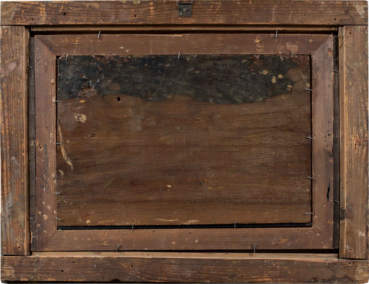 Pittore italiano (XIX sec.) - Interno con figure in costume seicentesco.-photo-3