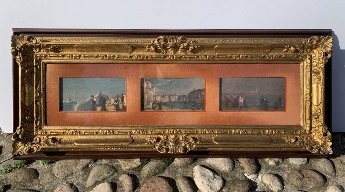 Beppe Ciardi (Venezia 1875 - Quinto di Treviso 1932) - Trittico di vedute veneziane.-photo-2