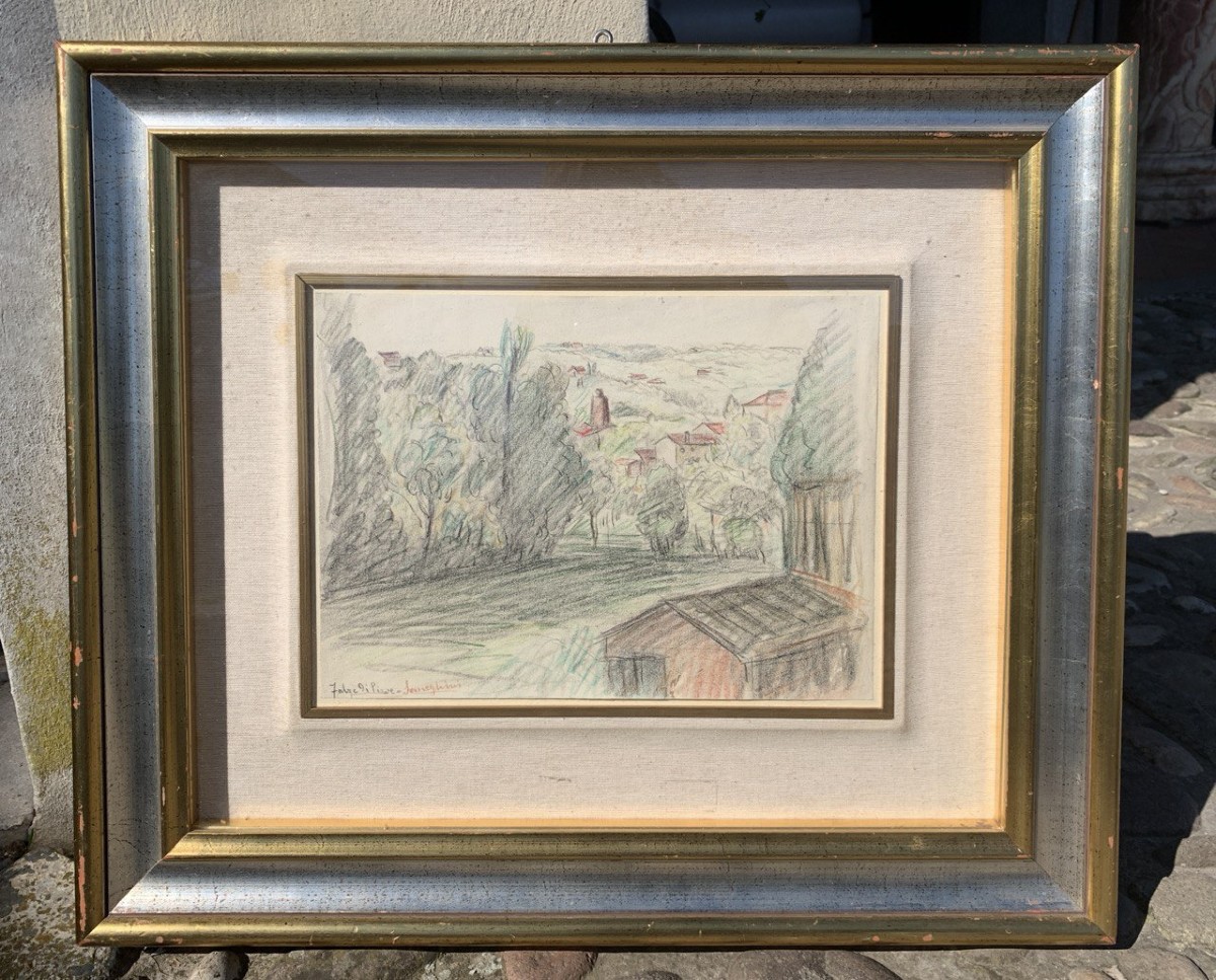 Pio Semeghini (Quistello 1878 - Verona 1964) - Falzè di Piave.-photo-1