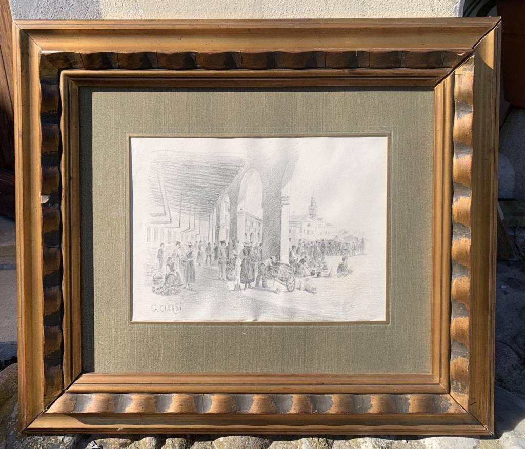 Guglielmo Ciardi (Venezia 1842 - Venezia 1917) - Mercato di Badoere.-photo-1