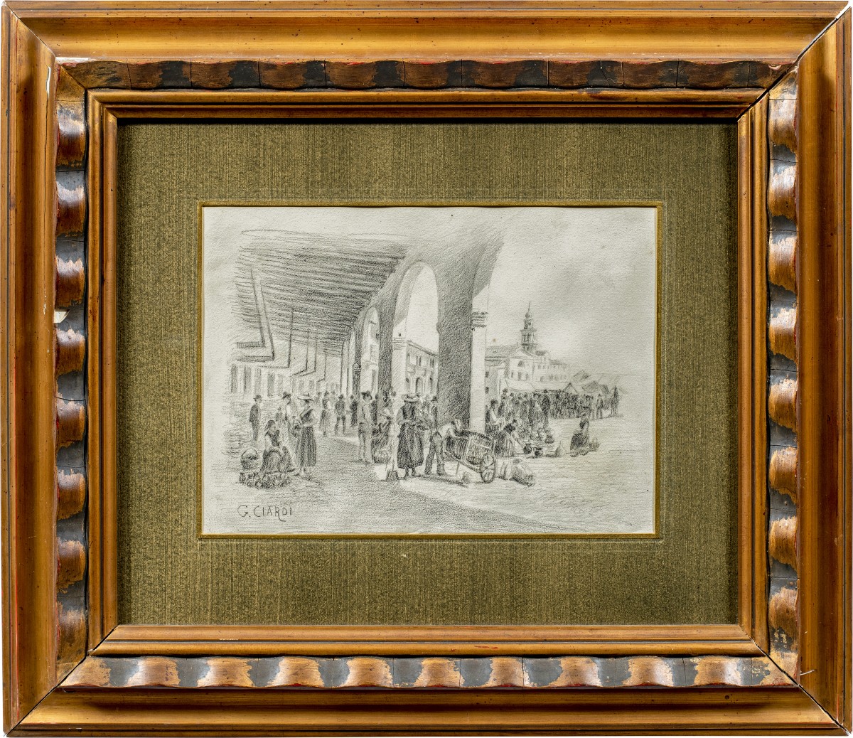 Guglielmo Ciardi (Venezia 1842 - Venezia 1917) - Mercato di Badoere.