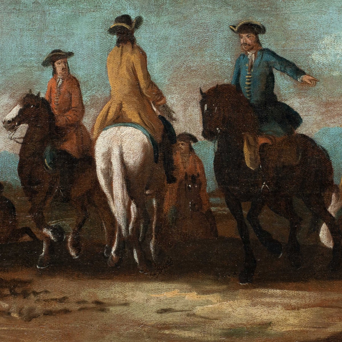 Giuseppe Zais (Forno di Canale 1709 - Treviso 1784) - Paesaggio con corteo di cavalieri e forte-photo-2