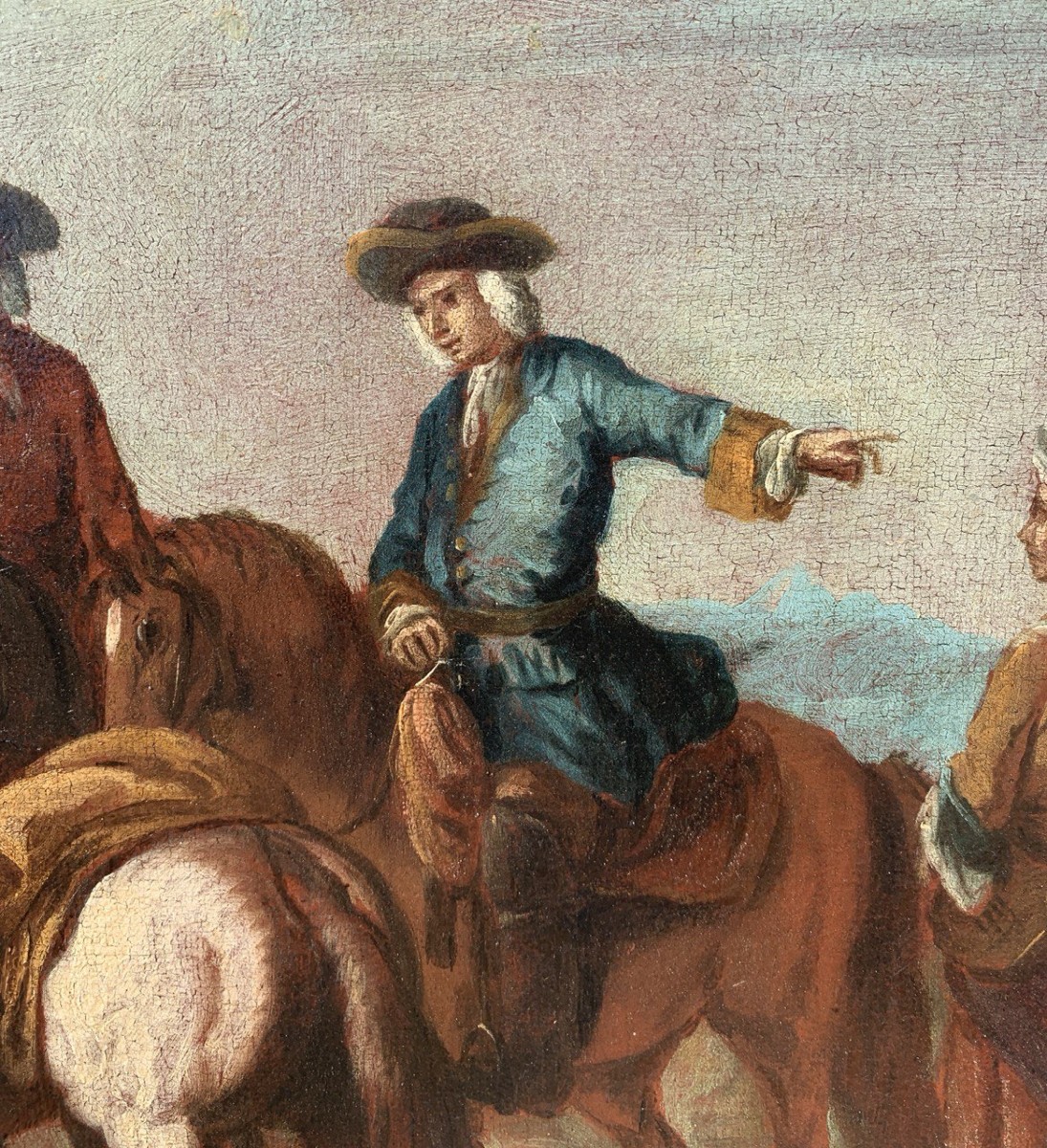 Giuseppe Zais (Forno di Canale 1709 - Treviso 1784) - Paesaggio con cavalieri in sosta.-photo-1